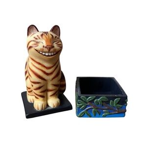 Tyber Katz VTG 98 Cheshire Cat Sphinx Trinket Box Limited Ed. Numbered 611/2500